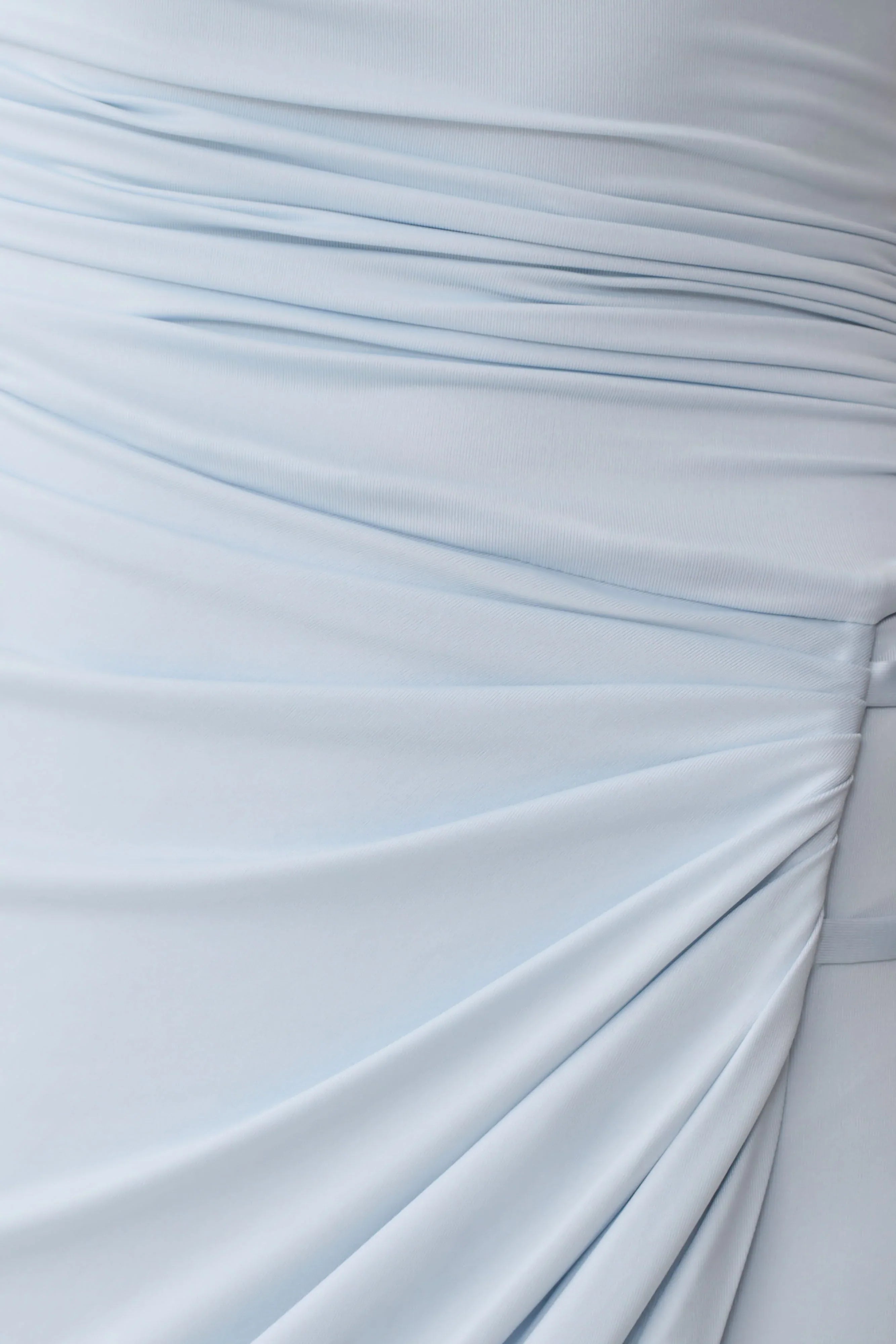 Alyn Off Shoulder Draped Maxi Dress Pale Blue