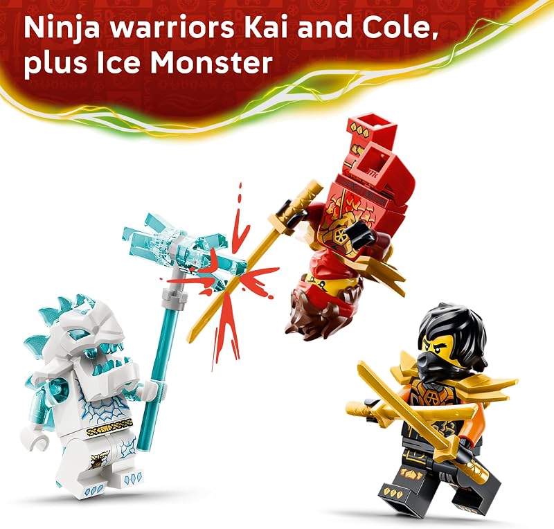 LEGO NINJAGO Kai and Coles Combiner Vehicles 71864 Building Toys for Boys Girls Ages 7 Toy Car Motorcycle for Pretend Play 3 Minifigures 394 pieces Gift for Birthdays