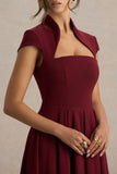 Scarlett Burgundy Square Neck Maxi Dress