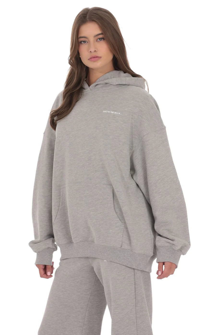 Fleece Lucy Hoodie in Grey
