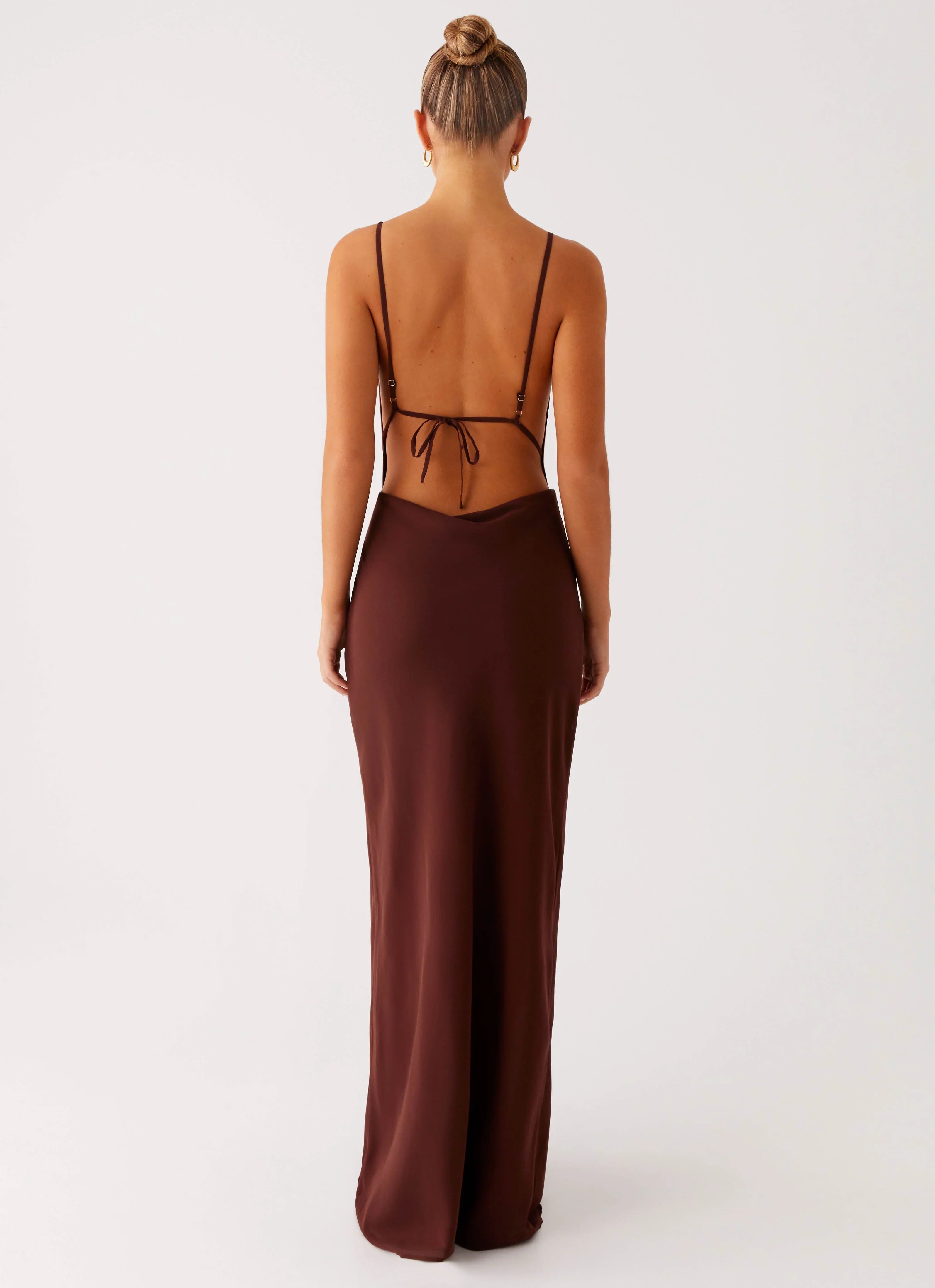 Elation Cowl Neck Maxi Dress Chocolate