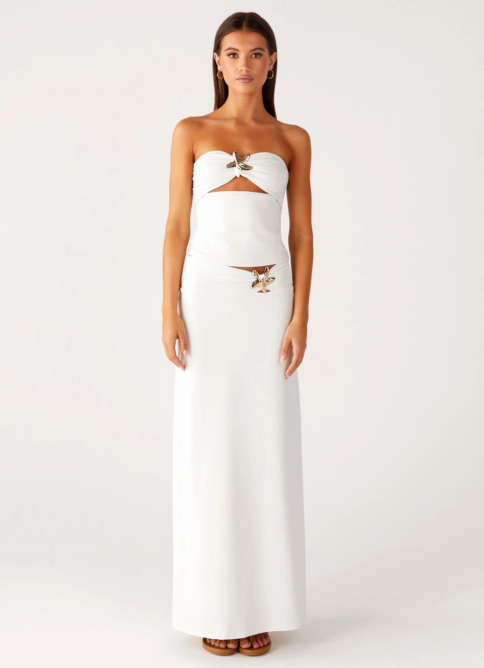 Shoreline Glow Strapless Top Off White
