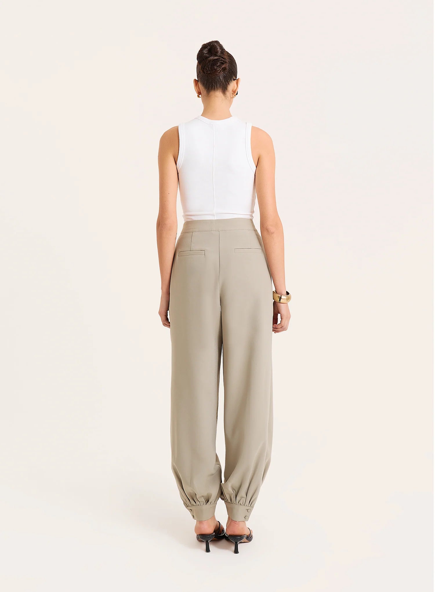 Sage Green Balloon Leg Trousers
