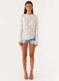 Mia Long Sleeve Top Ivory
