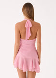Kellsa Cowl Neck Mini Dress Pink