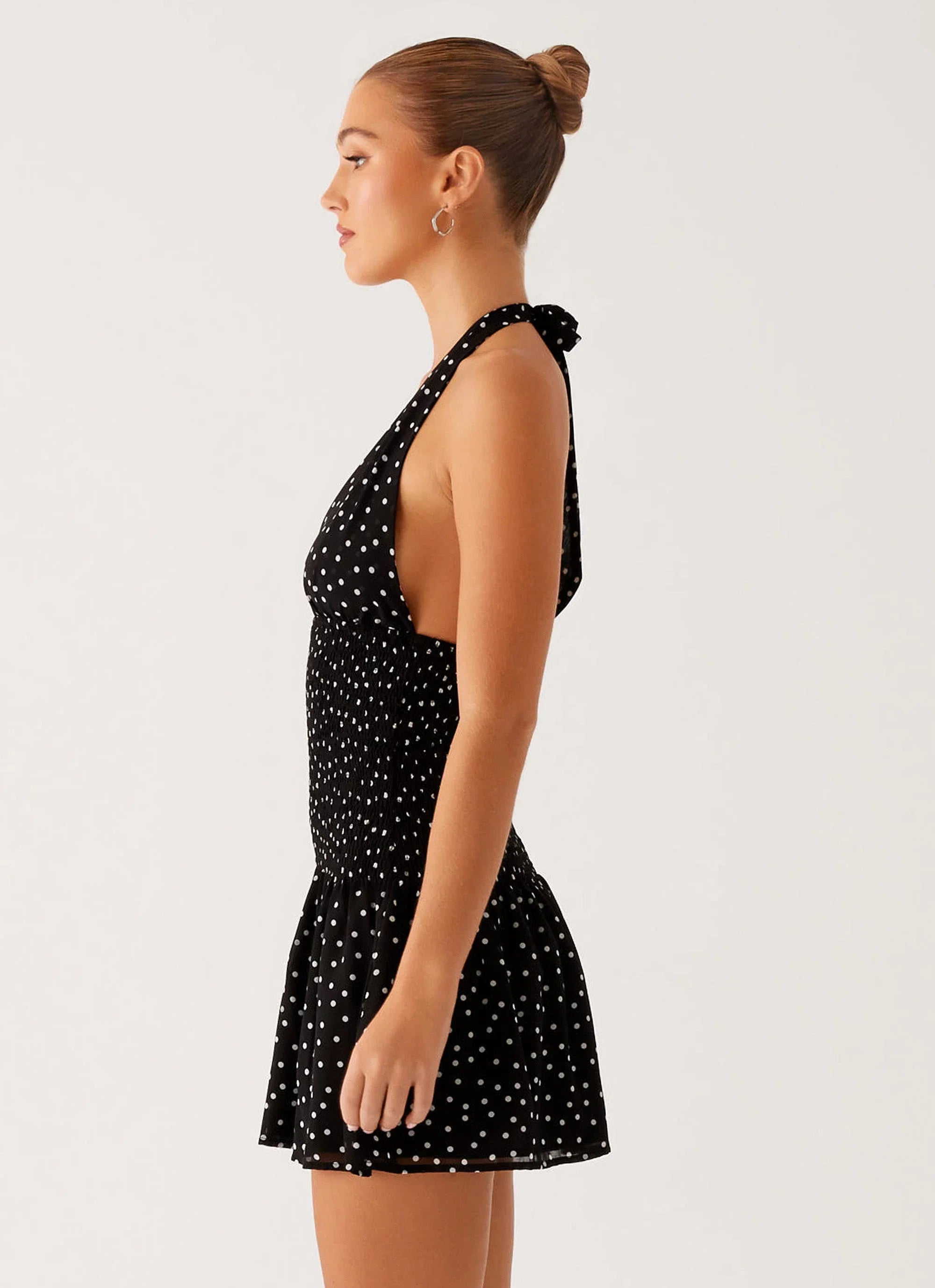 Holden Mini Dress Black Polka Dot