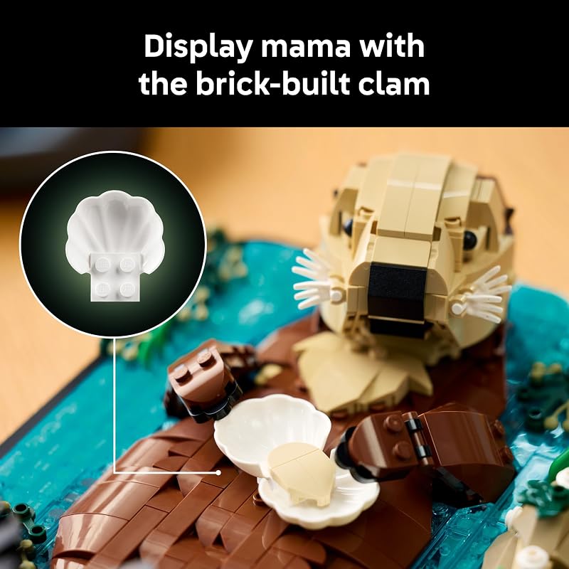 LEGO Ideas Floating Sea Otters Building Sets for Adults Room or Office Decor for Women Men Ages 18 Gift Ideas for Birthday 21366