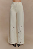 Carmella Embroided Jeans Ecru