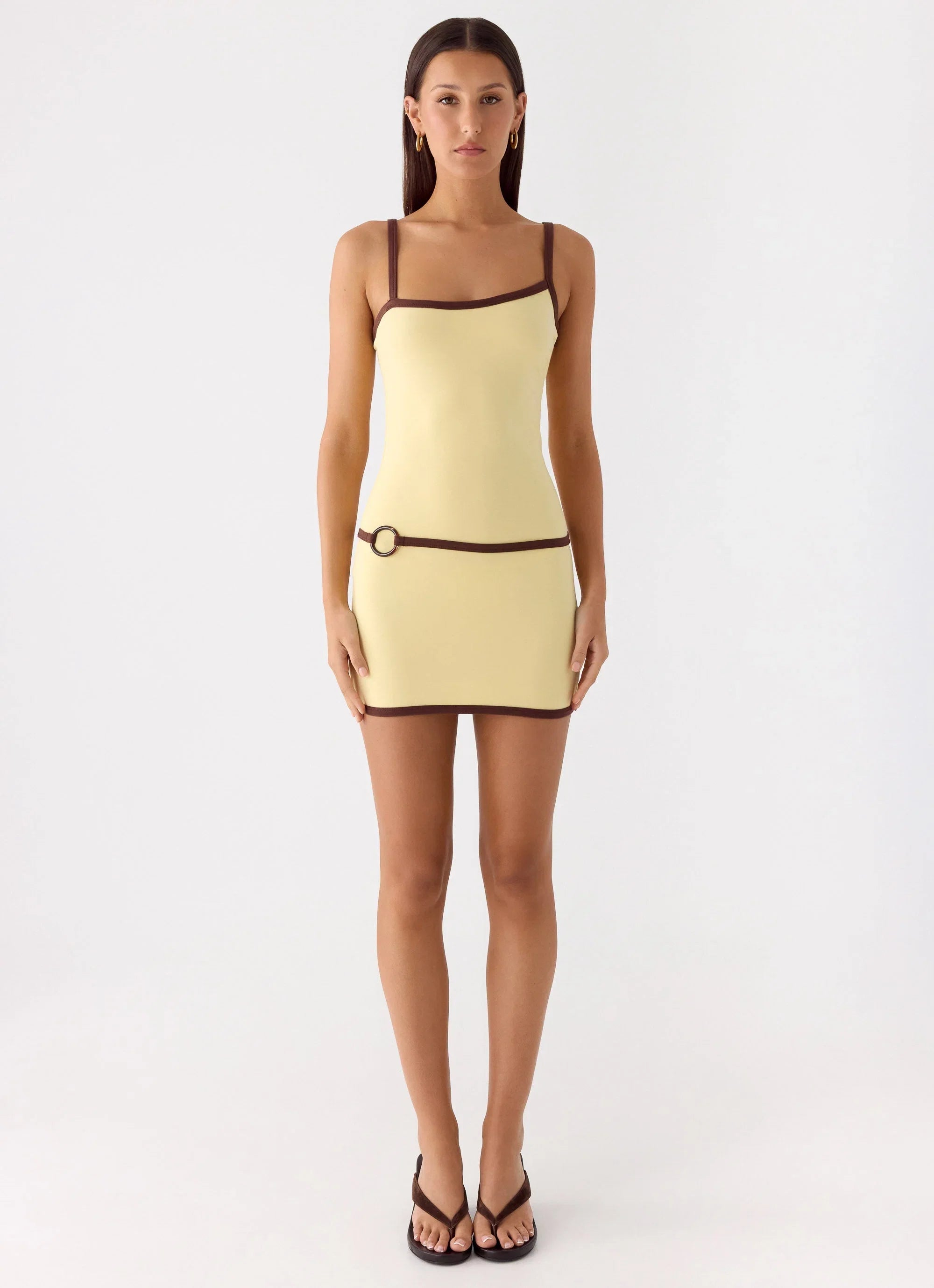 Felicia Asymmetrical Mini Dress Yellow