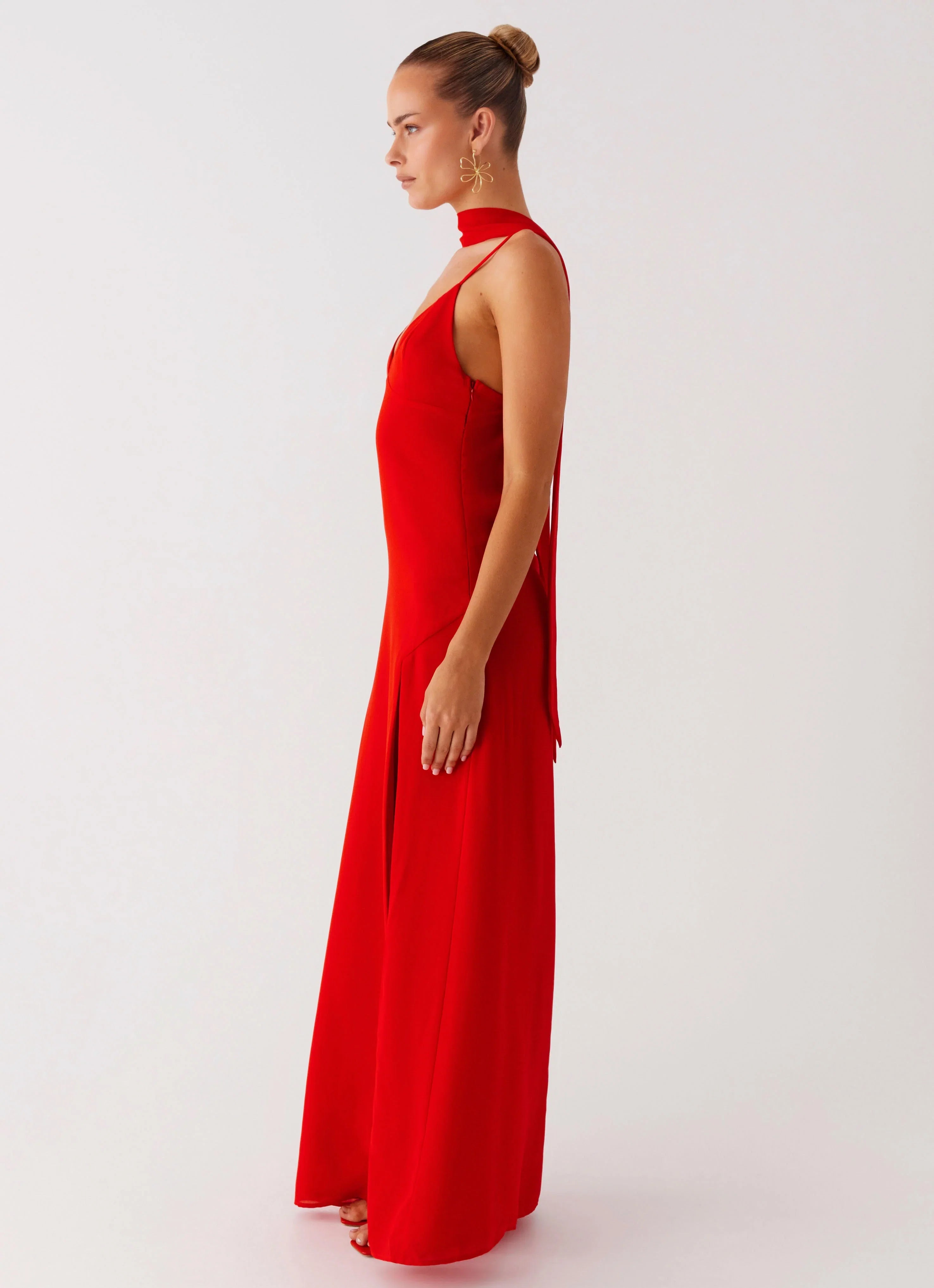 Yorke Scarf Maxi Dress Raspberry Red