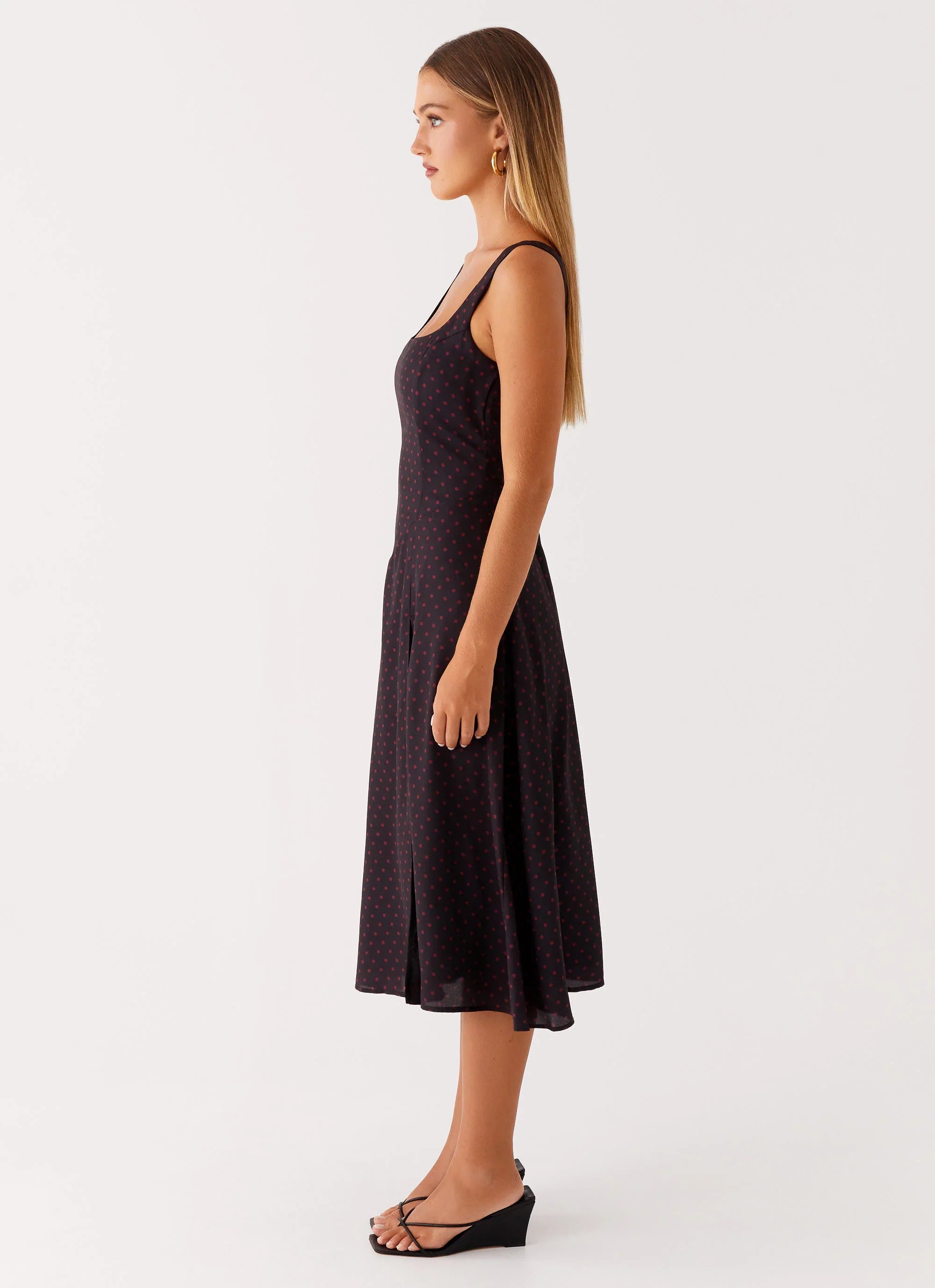 Rowyn Midi Dress Black Polka Dot