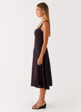 Rowyn Midi Dress Black Polka Dot