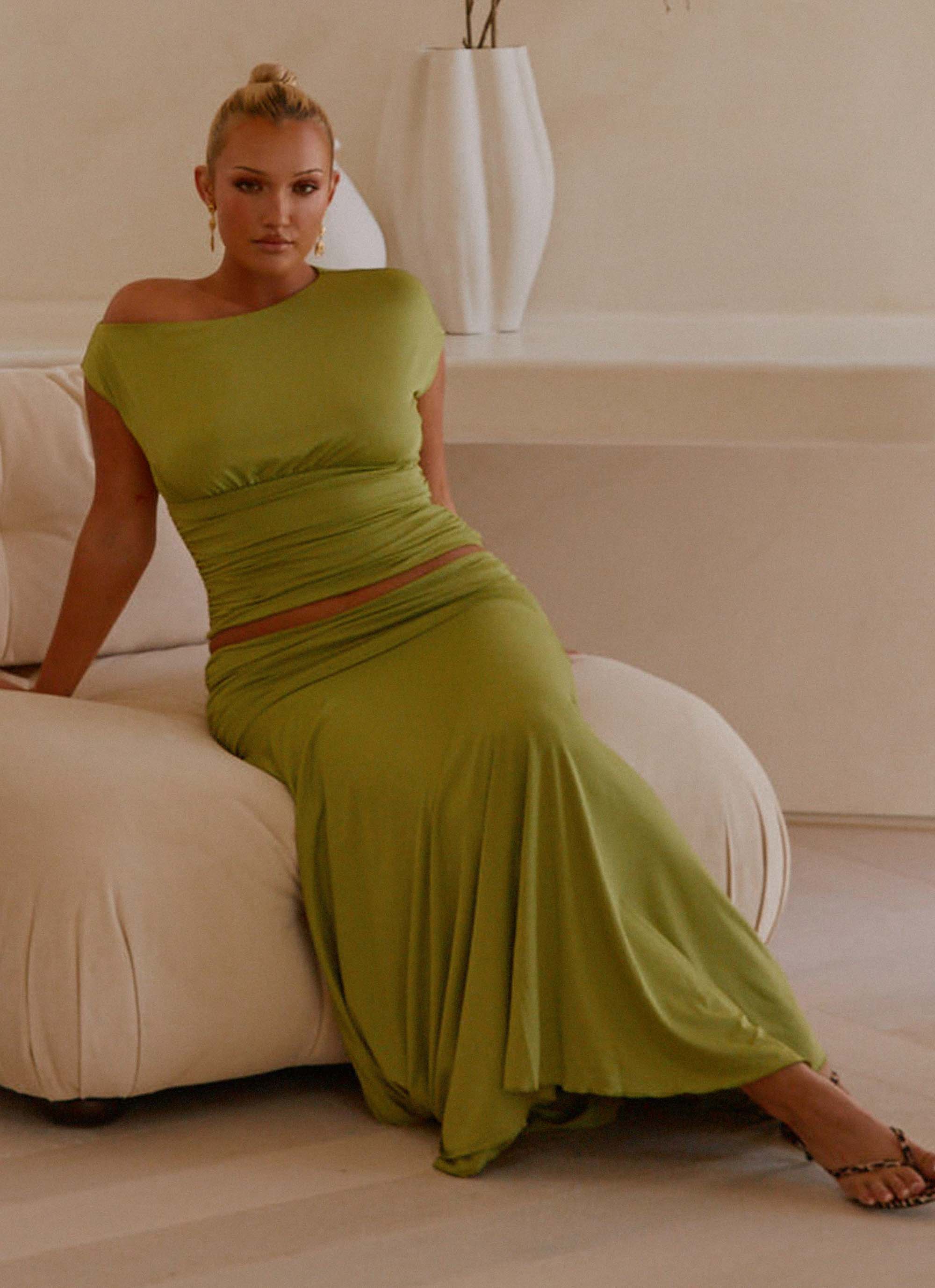 Liana Asymmetrical Top Green