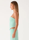 Tillie Corset Top Aqua