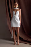 Orellia Strapless Suiting Mini Dress Ivory