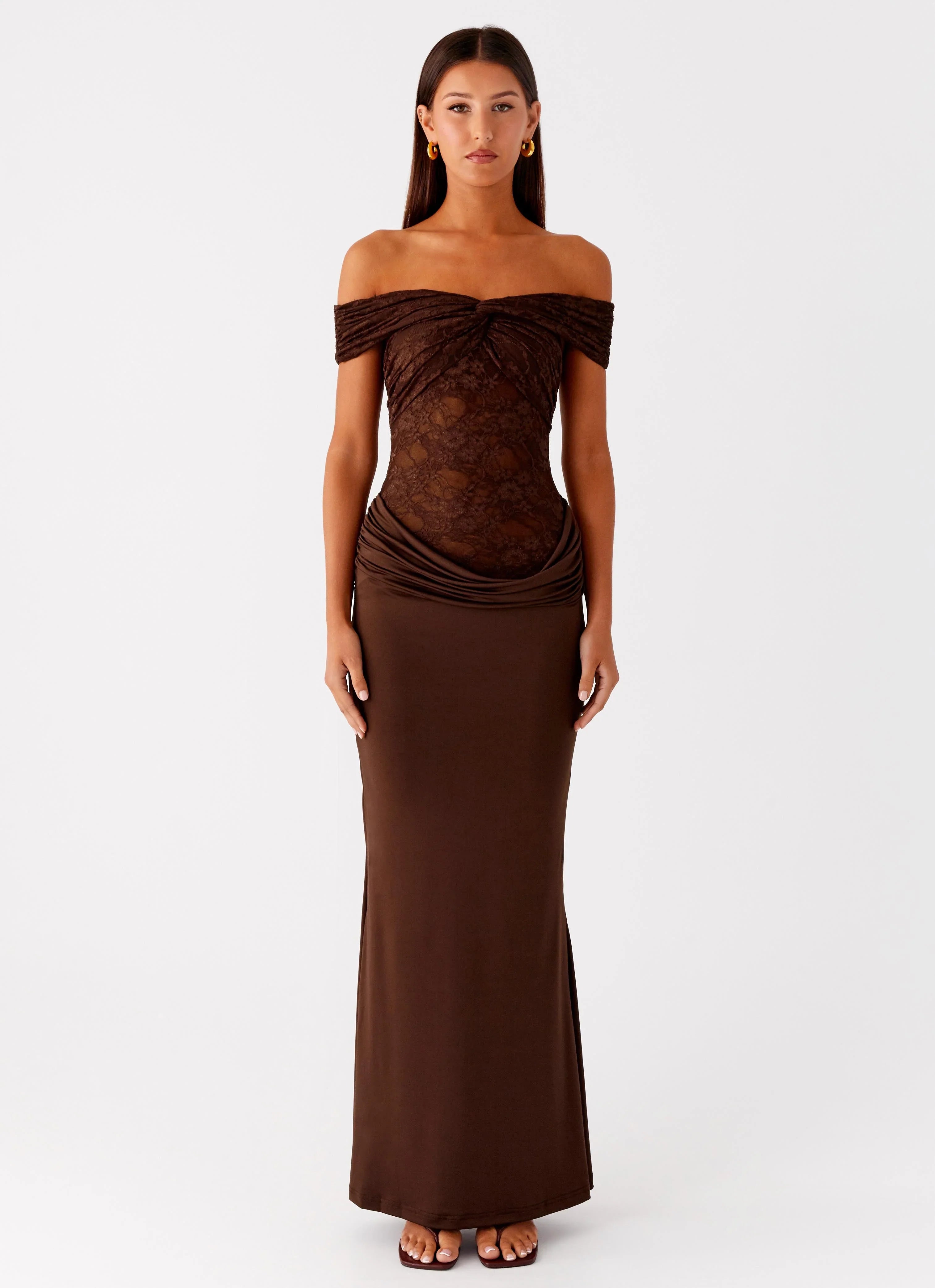 Either Way Maxi Dress Chocolate