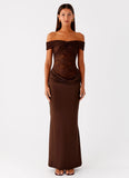 Either Way Maxi Dress Chocolate