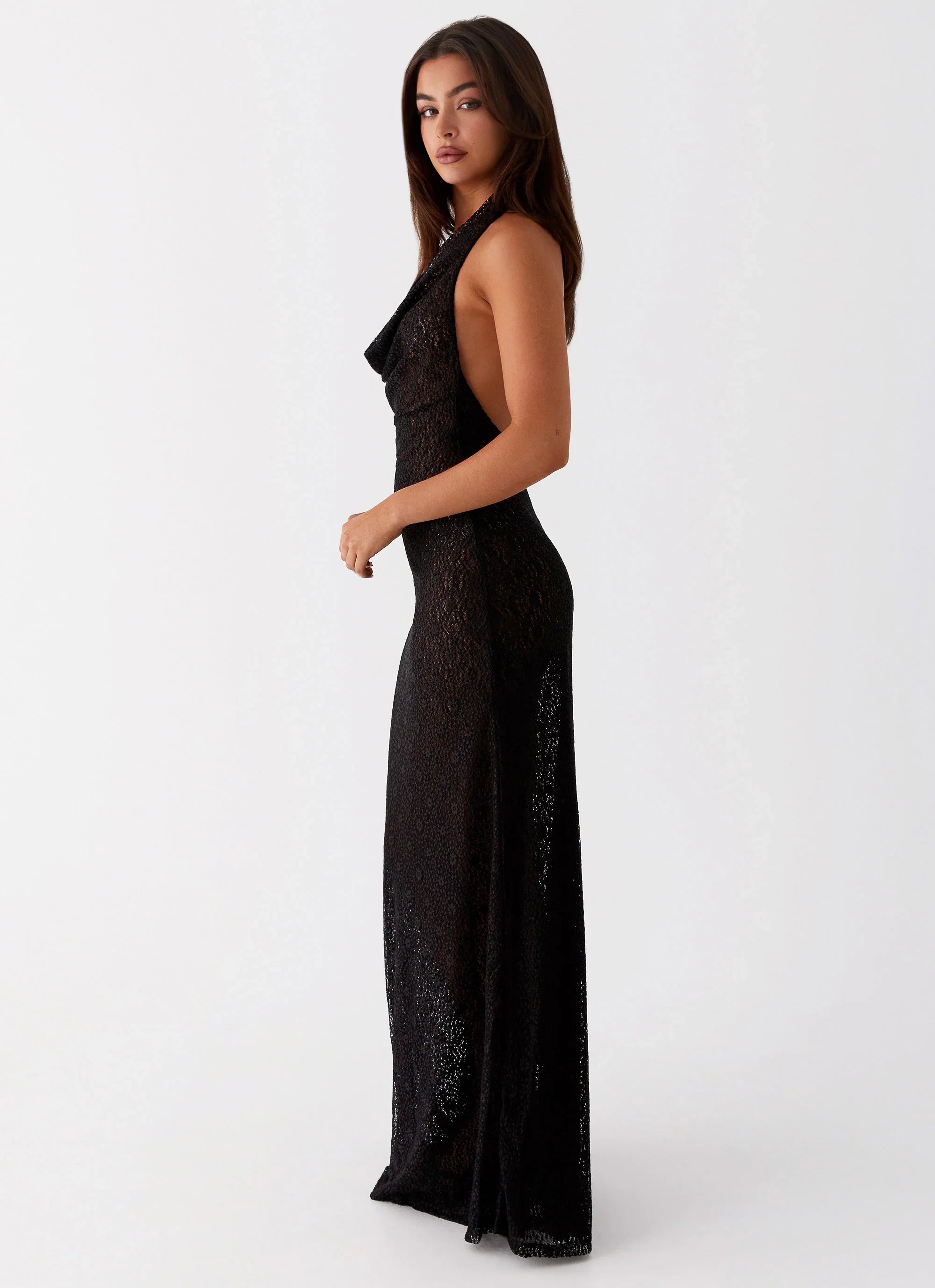 Tempest Cowl Neck Maxi Dress Black