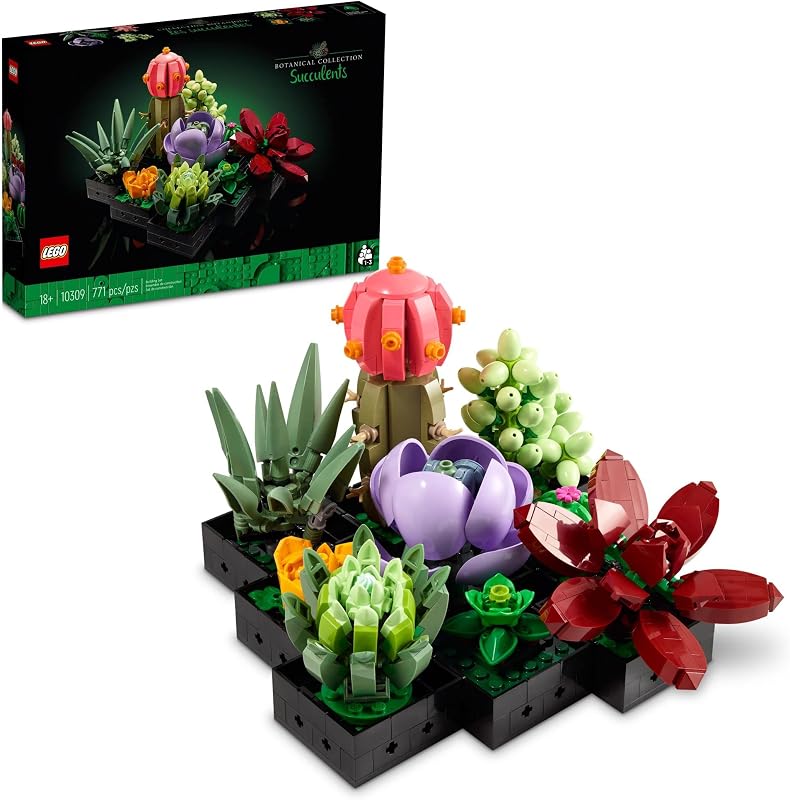 LEGO Botanicals Succulents 10309 Back to School Gift for Students Teachers Building Set for Adults Ages 18 771 Pieces Artificial Plant Home Decor