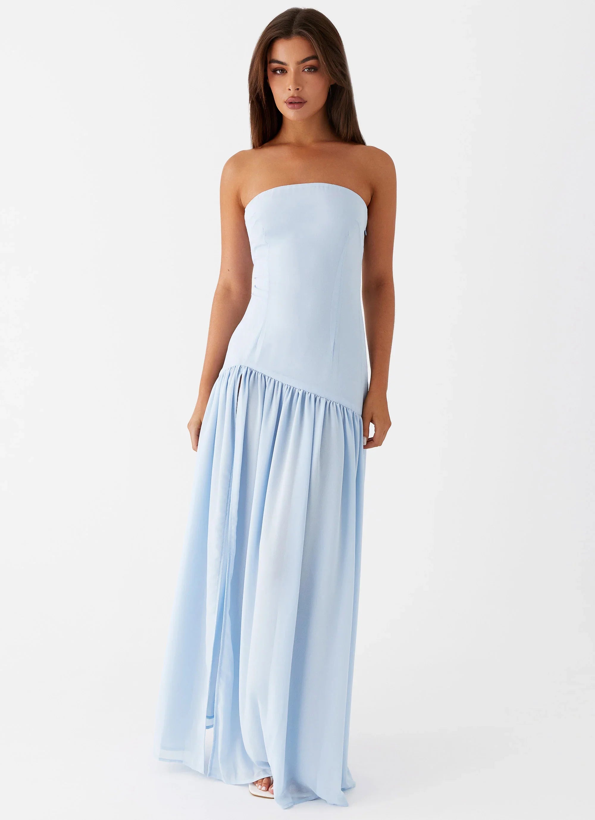 Eden Strapless Maxi Dress Blue