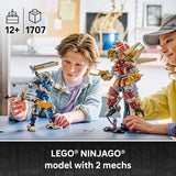 LEGO NINJAGO The Twin Titan Mechs 71870 Building Toys for Boys Girls Ages 12 Posable Mech Action Figures 3 Minifigures 1707 pieces Gift for Birthdays