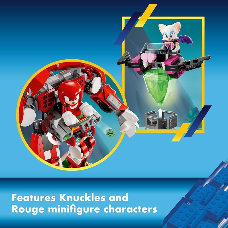 LEGO Sonic The Hedgehog Knuckles Guardian Mech 76996 Back to School Gift for Students Building Toy Boys Girls Ages 8 Sonic Action Figure Set 276 pieces 2 Minifigures