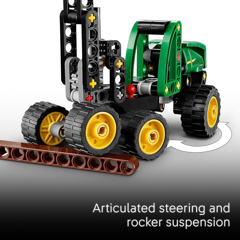 LEGO Technic John Deere 1470H Wheeled Harvester Building Toy for Kids Heavy Vehicle Playset W Realistic Suspension Steering STEM Toy for Boys Girls Ages 7 Gift Idea for Birthdays 42218