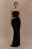 Jasiel Strapless Knit Maxi Dress Black