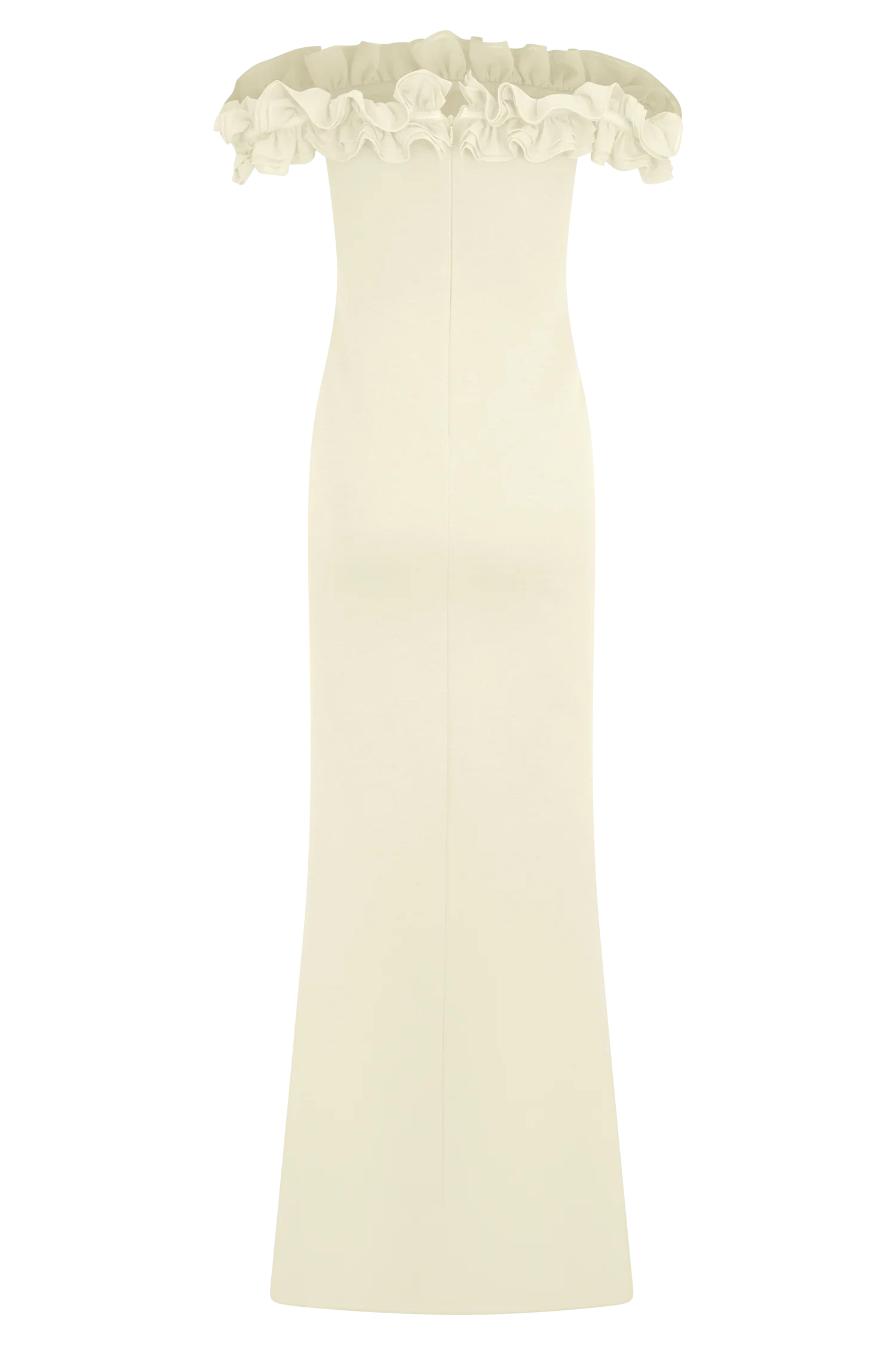 Nova Ruffle Off Shoulder Maxi Dress Ivory