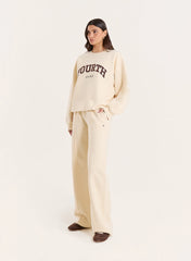 Cream 4th Wide Leg Branded Joggers