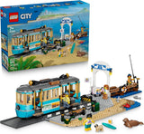 LEGO City Classic Beach Streetcar 60506 Building Toys for Boys Girls Ages 7 Trolley Playset for Pretend Play 5 Minifigures 693 pieces Gift for Birthdays