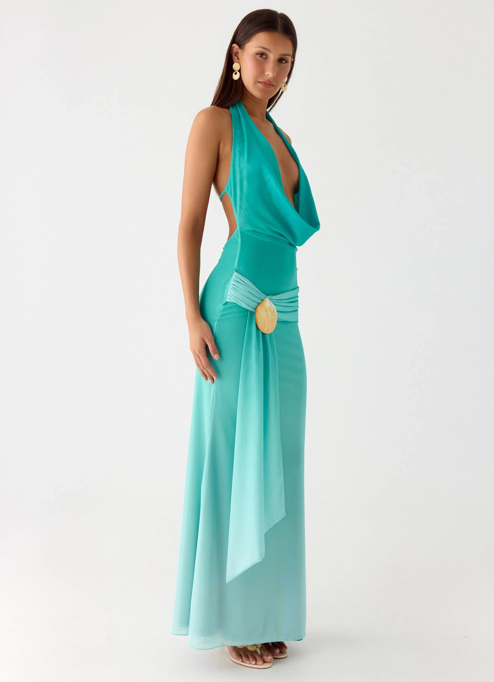 Paradox Shell Maxi Dress Mint Ombre