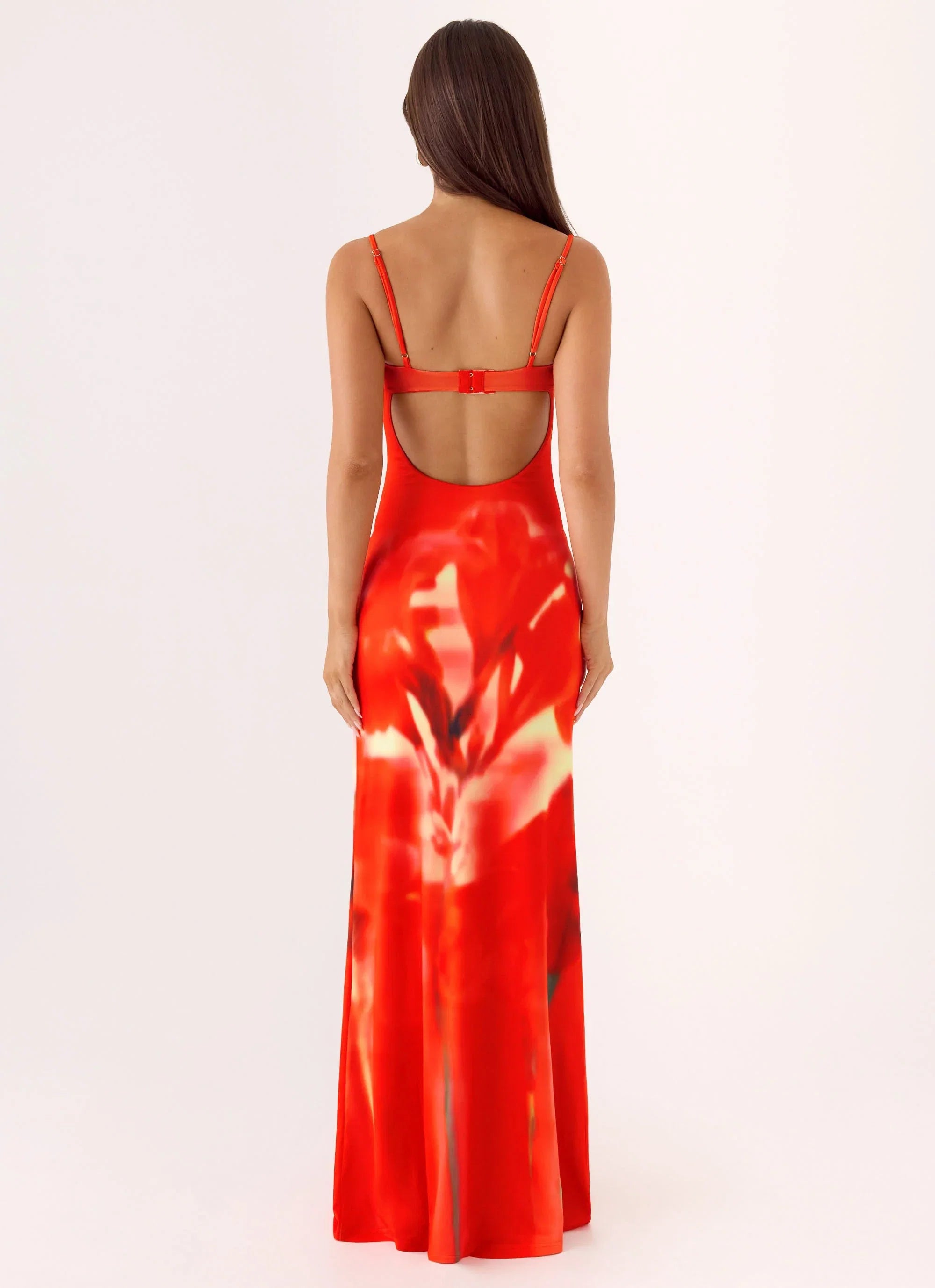 Vamonos Maxi Dress Fire Petal