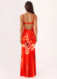 Vamonos Maxi Dress Fire Petal