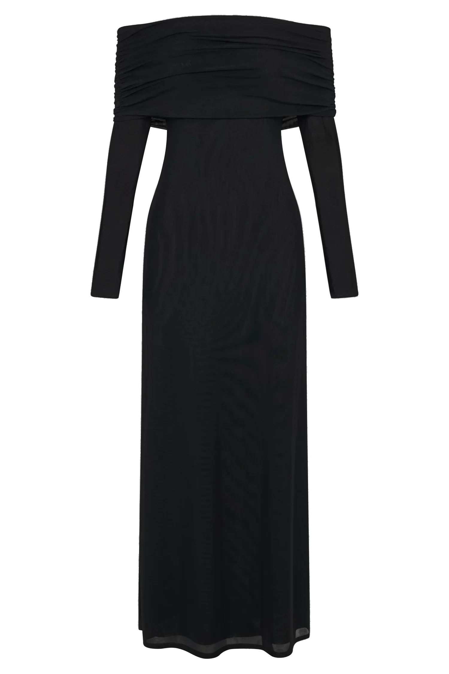 Josie Off Shoulder Mesh Maxi Dress Black
