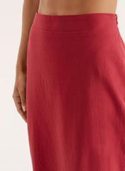 Rust Tailored Maxi Skirt