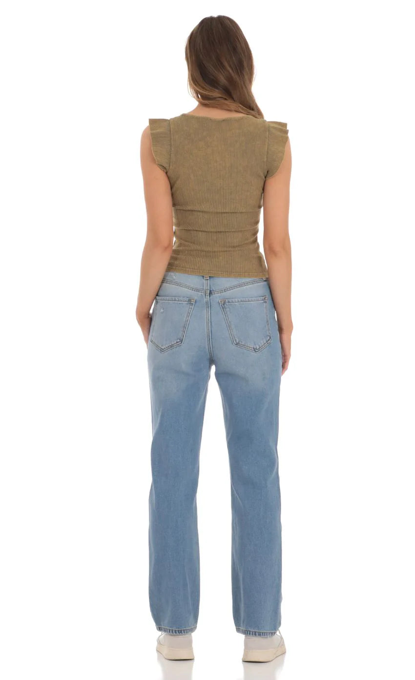Distressed Jeans in Light Denim