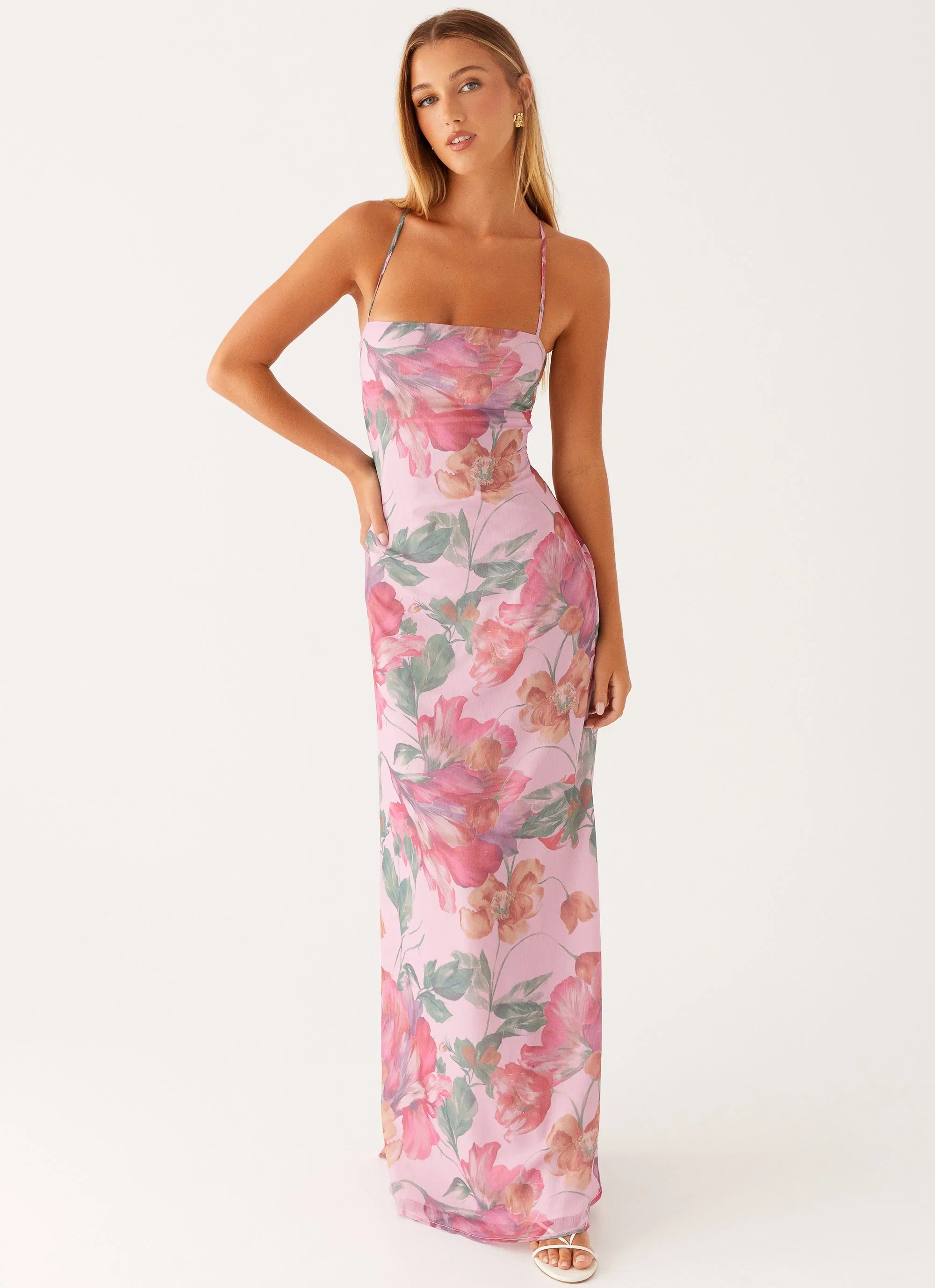 Peggy Maxi Dress Pink Floral