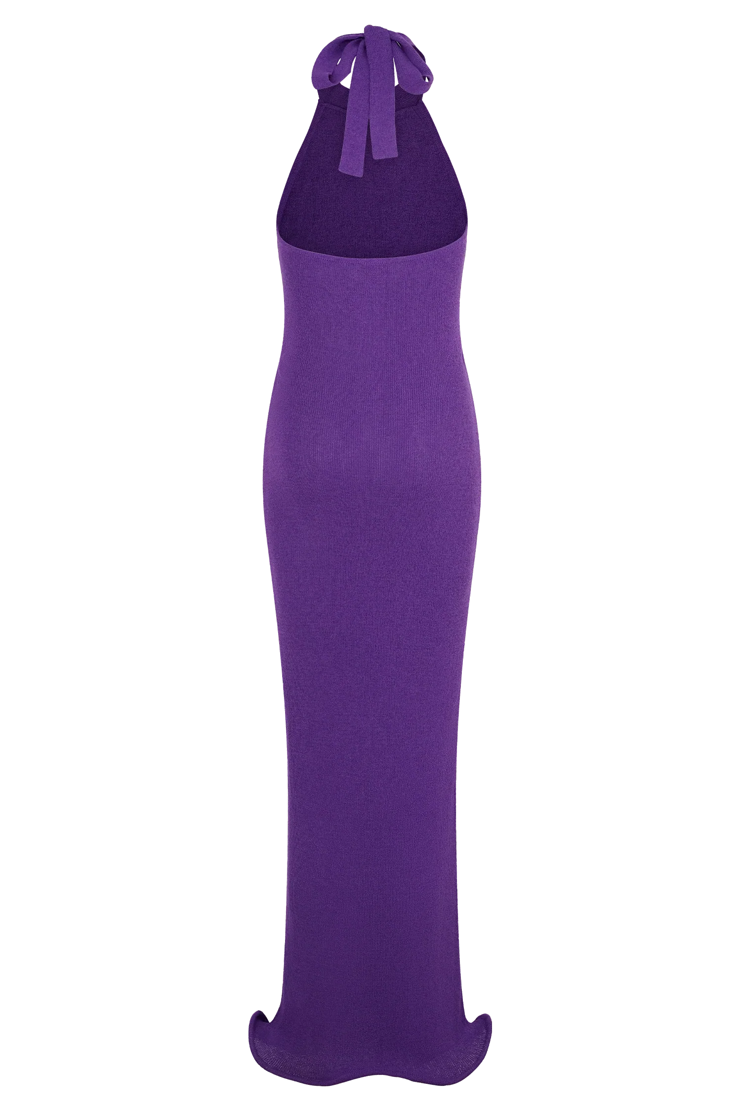 Melodie Halter Knit Maxi Dress Purple