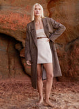 Since Way Back Longline Coat Brown