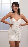 Eyelet Floral Hourglass Dress in White