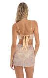Sequin Fringe Three Piece Set in Rose Gold