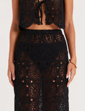 Black Crochet Knitted Maxi Skirt