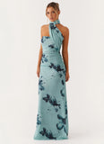 Songbird Maxi Dress Blue Black Floral