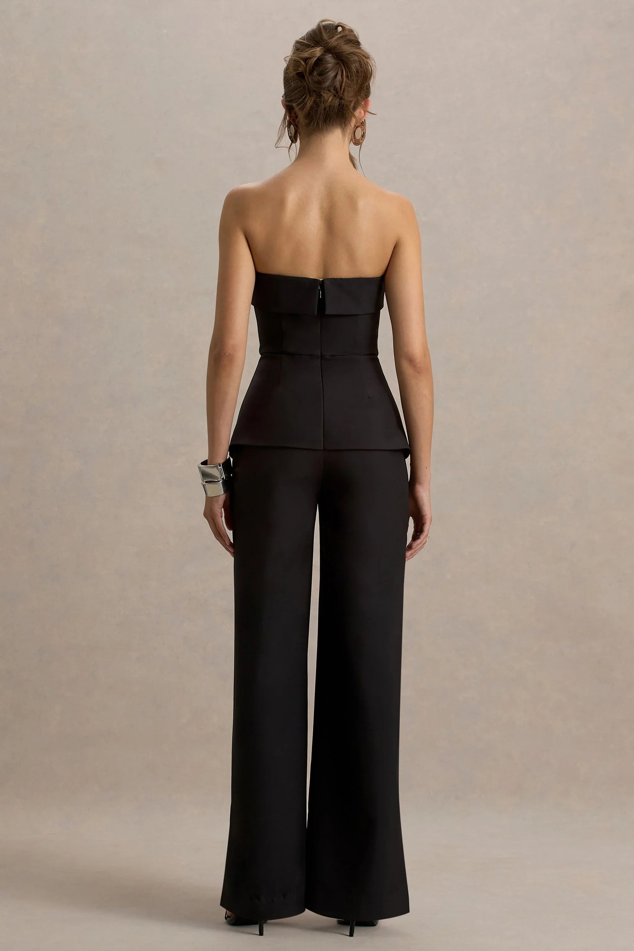 Noemi Black Bandeau Tailored Jumpsuit