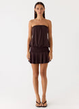 Noreen Strapless Mini Dress Chocolate Torte