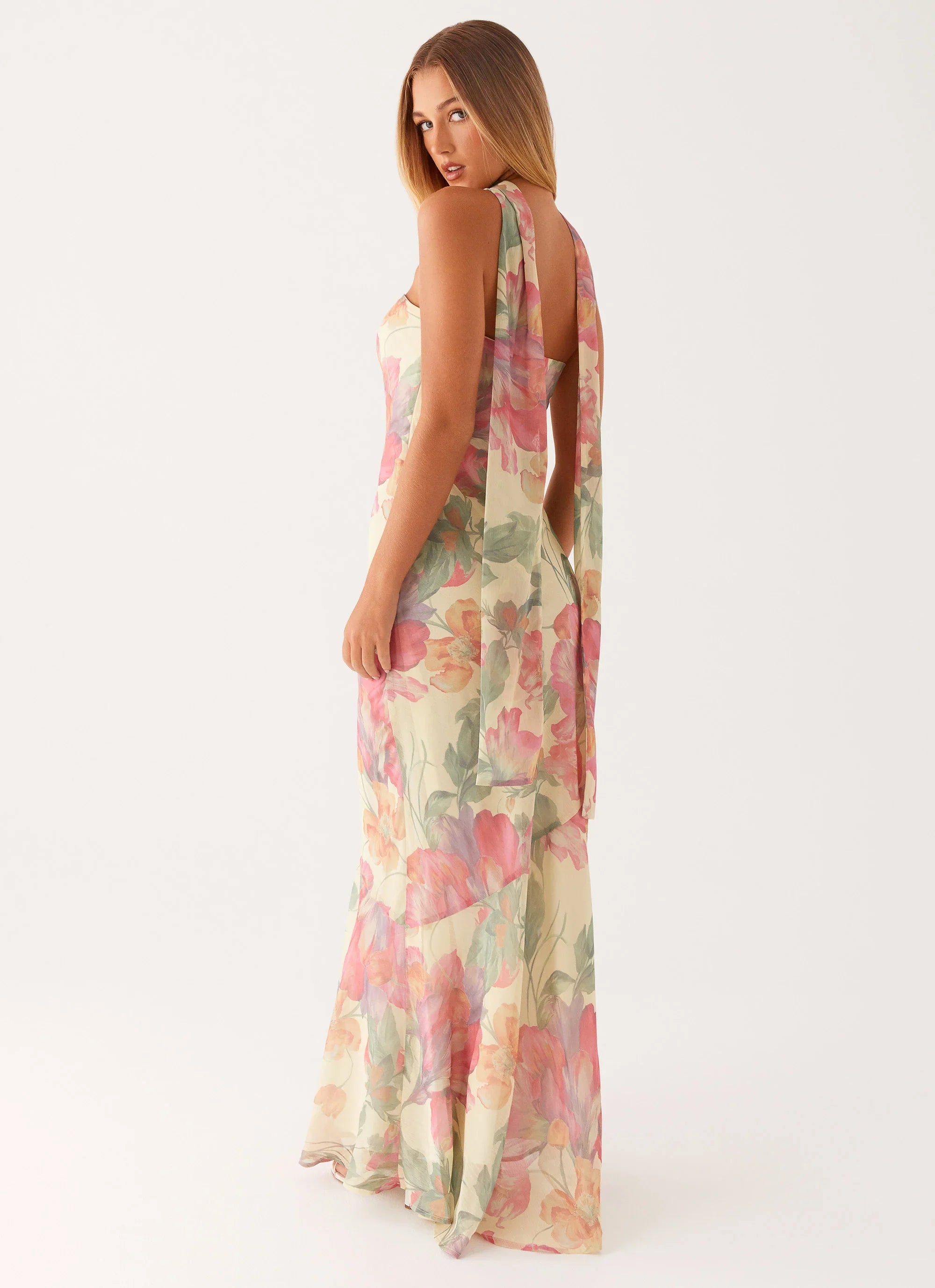 Under The Pagoda Maxi Dress Yellow Peony