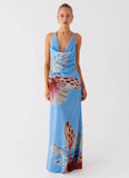 Stars Align Cowl Maxi Dress Deep Sea Bloom