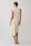Milasandra Pleated Knit Dress Ivory