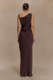 Lorieanne Draped Maxi Dress Dark Chocolate